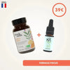 FORMULE FOCUS - huile cbd et champignons, comprenant un flacon d'huile CBD 10% et un pot de Lion's Mane, pour concentration et énergie.