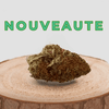 Nouveauté: Fleur de CBD Lemon OG Candy sur socle en bois