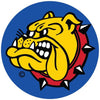 Logo The Bulldog Amsterdam sur fond bleu